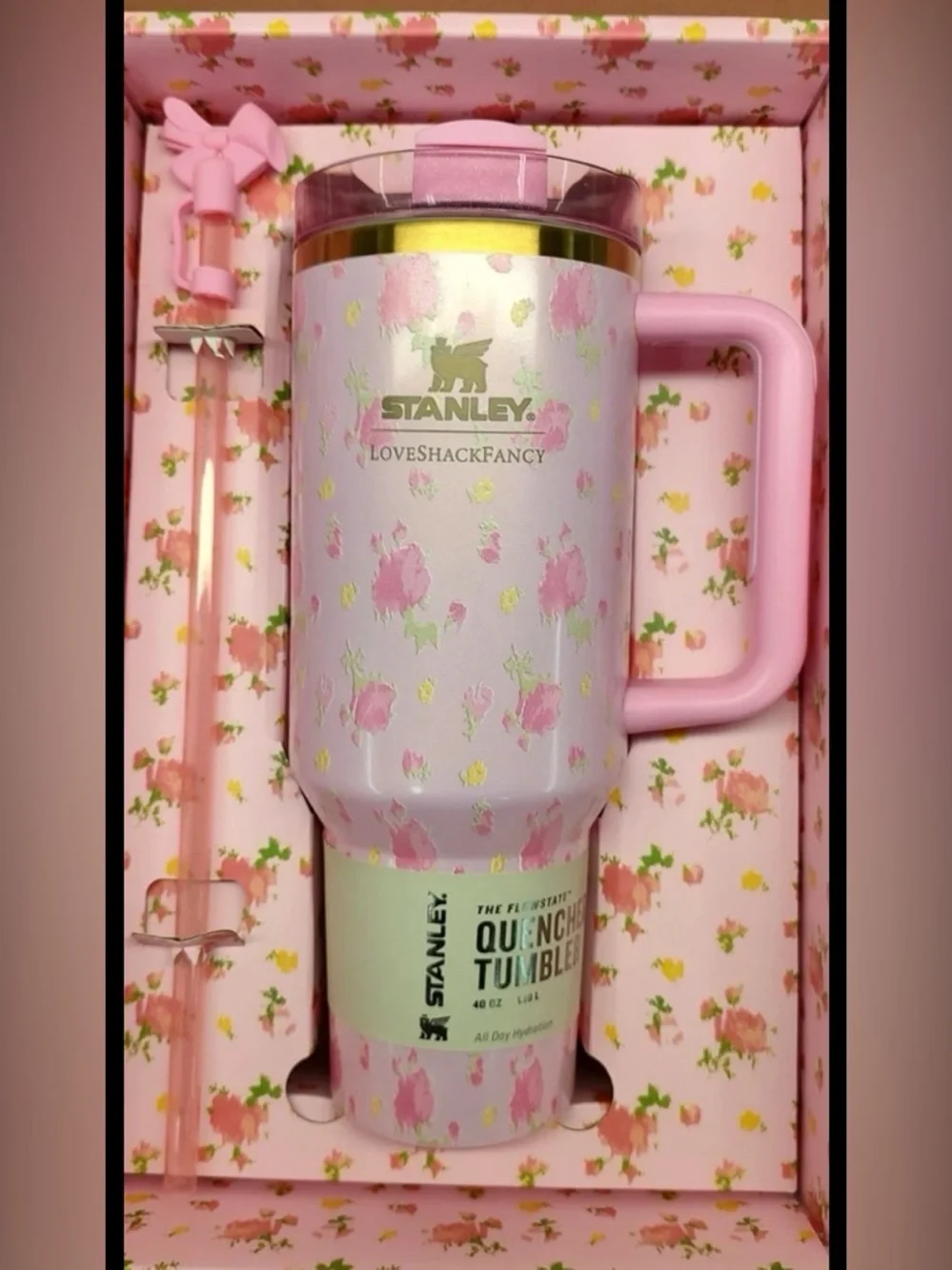 STANLEY 1913 X LOVESHACKFANCY QUENCHER H2.0 FLOWSTATE™ TUMBLER | 40 OZ NIB - Picture 4 of 10